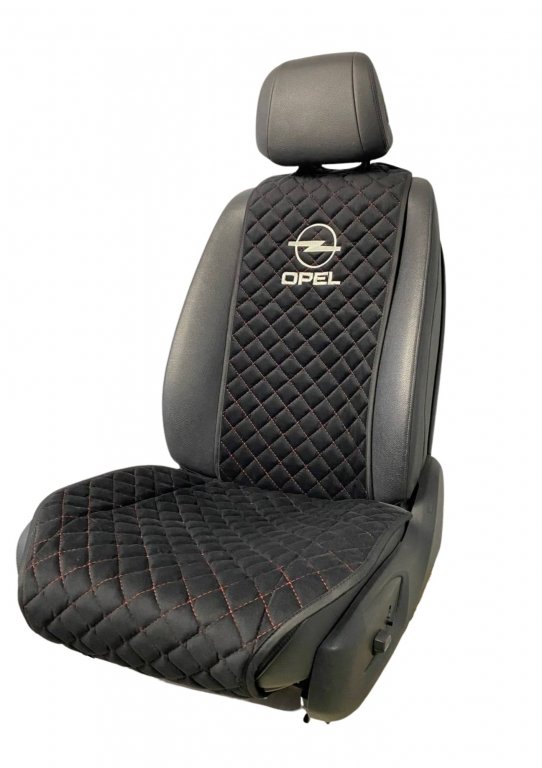 Накидки на сидения Передние накидки с вышивкой OPEL (Черный)