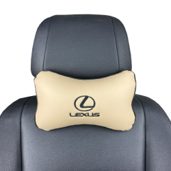 Подушка под шею бежевая с вышивкой 